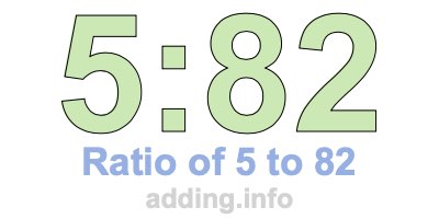 Ratio of 5 to 82 Ratio of 5 to 82