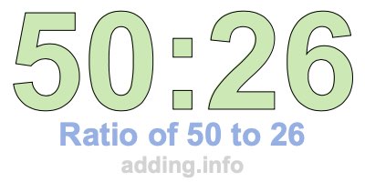 Ratio of 50 to 26