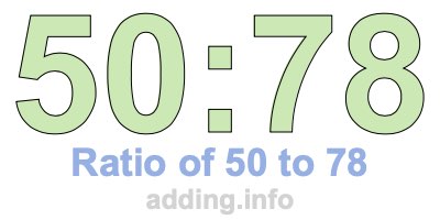 Ratio of 50 to 78 Ratio of 50 to 78