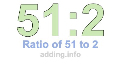 Ratio of 51 to 2 Ratio of 51 to 2