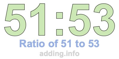 Ratio of 51 to 53 Ratio of 51 to 53