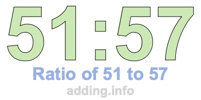 Ratio of 51 to 57 Ratio of 51 to 57