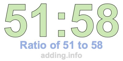 Ratio of 51 to 58
