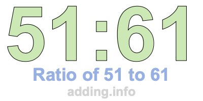 Ratio of 51 to 61 Ratio of 51 to 61