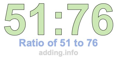 Ratio of 51 to 76
