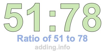 Ratio of 51 to 78