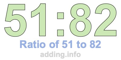 Ratio of 51 to 82 Ratio of 51 to 82