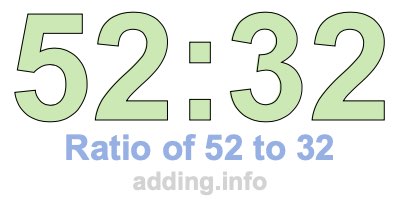Ratio of 52 to 32