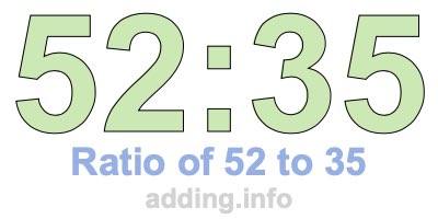 Ratio of 52 to 35 Ratio of 52 to 35