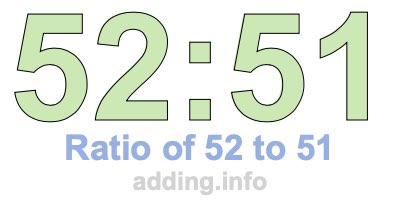 Ratio of 52 to 51