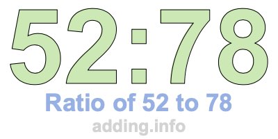 Ratio of 52 to 78 Ratio of 52 to 78