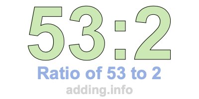 Ratio of 53 to 2