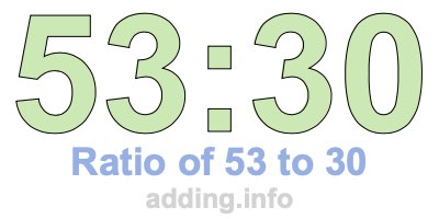 Ratio of 53 to 30