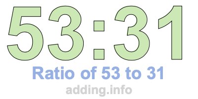 Ratio of 53 to 31