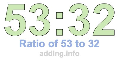 Ratio of 53 to 32