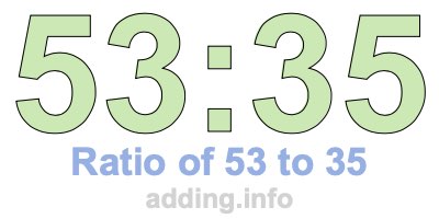 Ratio of 53 to 35
