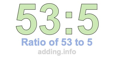 Ratio of 53 to 5