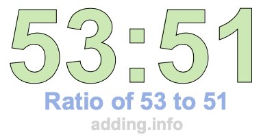 Ratio of 53 to 51 Ratio of 53 to 51