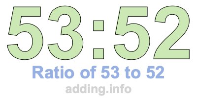 Ratio of 53 to 52 Ratio of 53 to 52