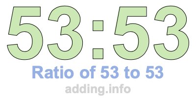 Ratio of 53 to 53 Ratio of 53 to 53