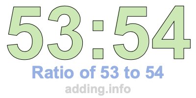 Ratio of 53 to 54 Ratio of 53 to 54