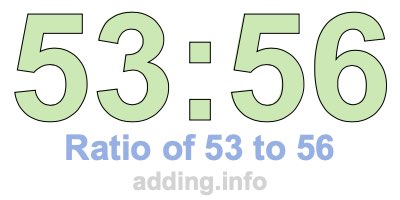 Ratio of 53 to 56 Ratio of 53 to 56