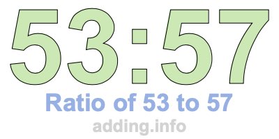Ratio of 53 to 57 Ratio of 53 to 57