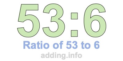 Ratio of 53 to 6