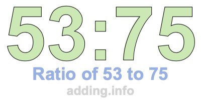 Ratio of 53 to 75 Ratio of 53 to 75