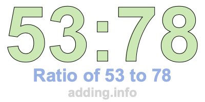 Ratio of 53 to 78 Ratio of 53 to 78