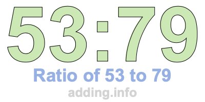 Ratio of 53 to 79