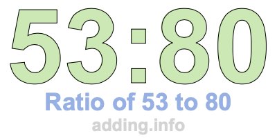 Ratio of 53 to 80 Ratio of 53 to 80