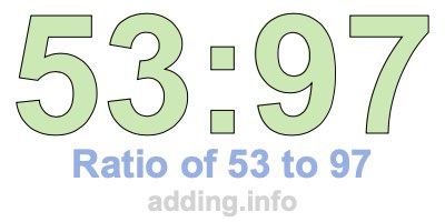 Ratio of 53 to 97