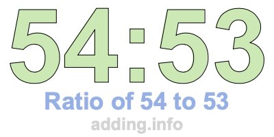 Ratio of 54 to 53 Ratio of 54 to 53