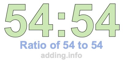 Ratio of 54 to 54 Ratio of 54 to 54