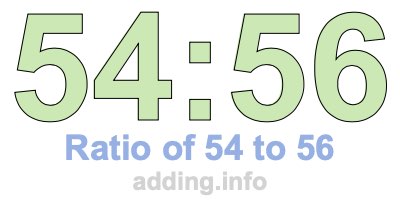 Ratio of 54 to 56 Ratio of 54 to 56