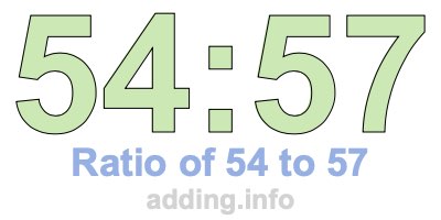 Ratio of 54 to 57 Ratio of 54 to 57
