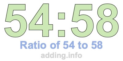 Ratio of 54 to 58