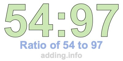 Ratio of 54 to 97