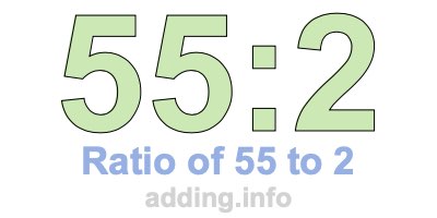 Ratio of 55 to 2 Ratio of 55 to 2