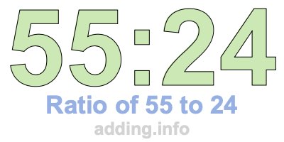 Ratio of 55 to 24 Ratio of 55 to 24