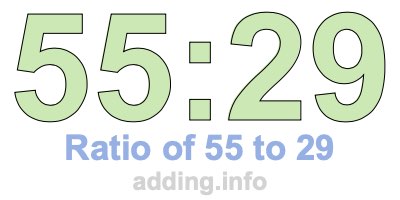 Ratio of 55 to 29
