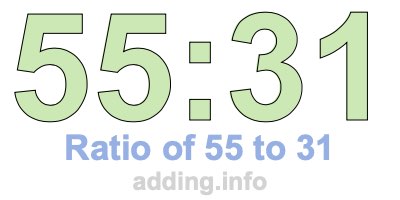 Ratio of 55 to 31