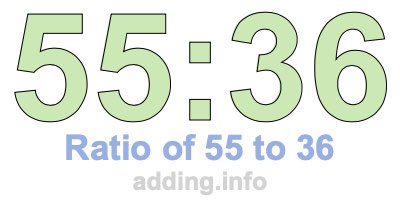 Ratio of 55 to 36