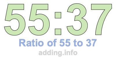 Ratio of 55 to 37