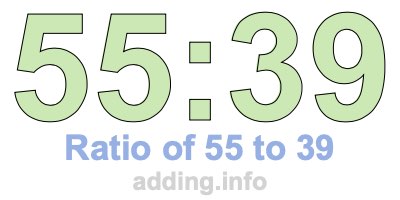 Ratio of 55 to 39