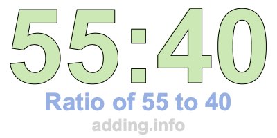 Ratio of 55 to 40