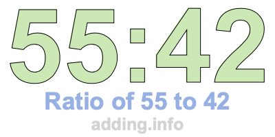 Ratio of 55 to 42