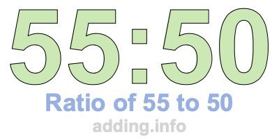 Ratio of 55 to 50 Ratio of 55 to 50