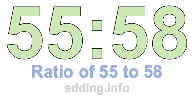 Ratio of 55 to 58 Ratio of 55 to 58